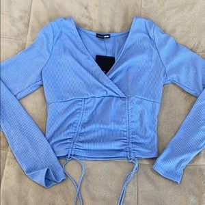 Fashion Nova Ruched Ribbed Top